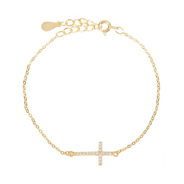 Armband Kreuz, vergoldet