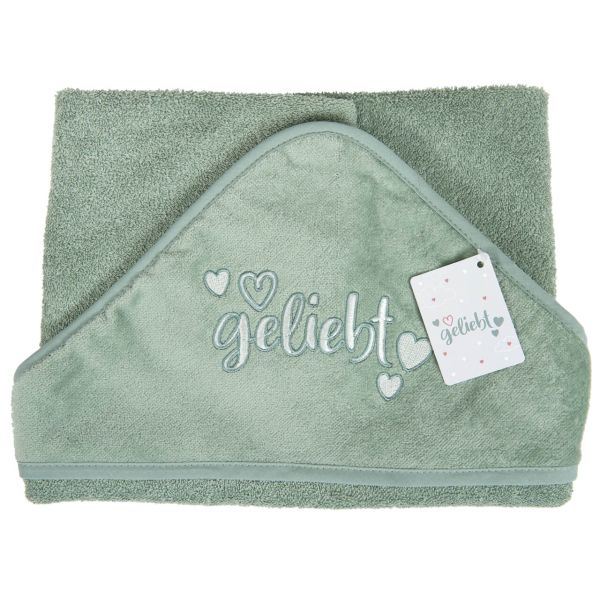 Baby-Badetuch geliebt - salbei