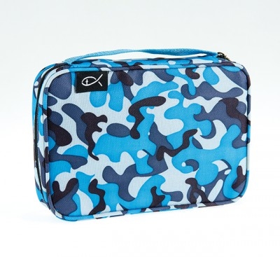 Bibeltasche Camouflage - blau/grau
