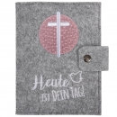 Buch-Schutzumschlag Kreuz rosa