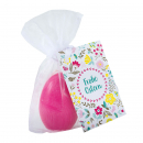 Frohe Ostern - Kerze in Ei-Form (pink)