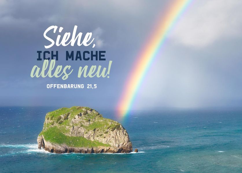Jahreslosung 2026 - Postkarte Regenbogen