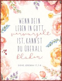 Metallschild groß - In Gott verwurzelt