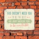 Metallschild God doesn´t need 27 x 19 