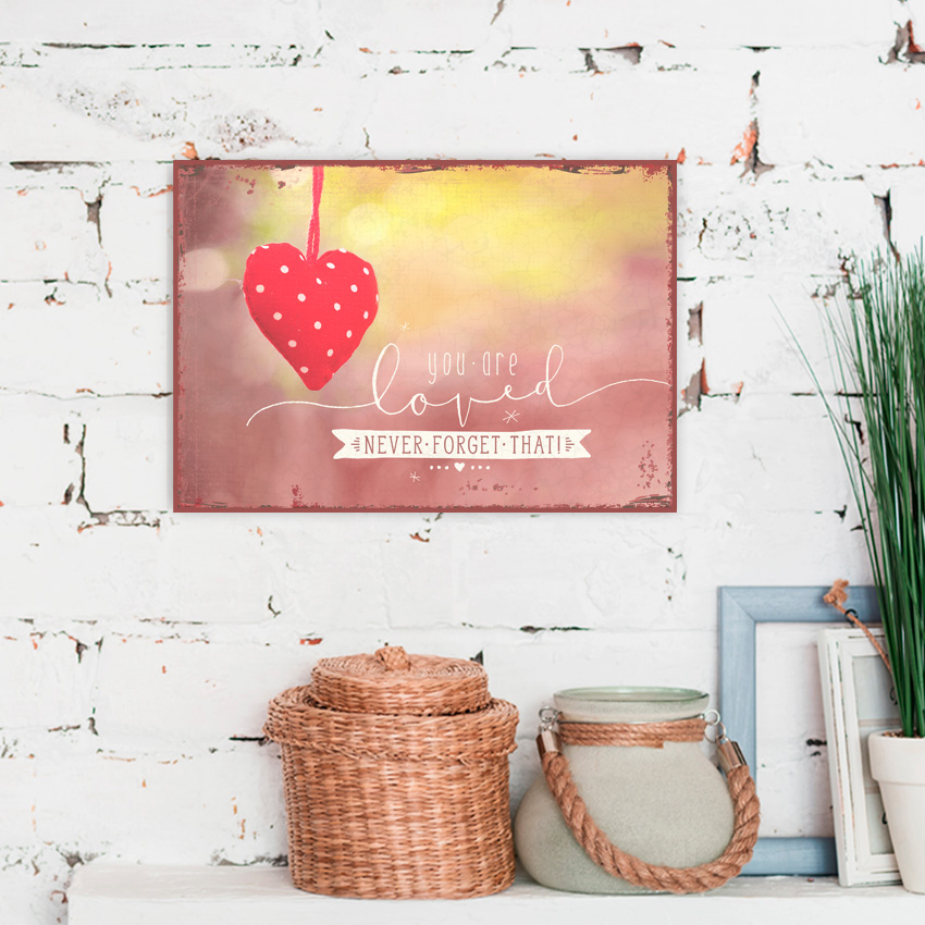 Metallschild - You are loved 27 x 19 