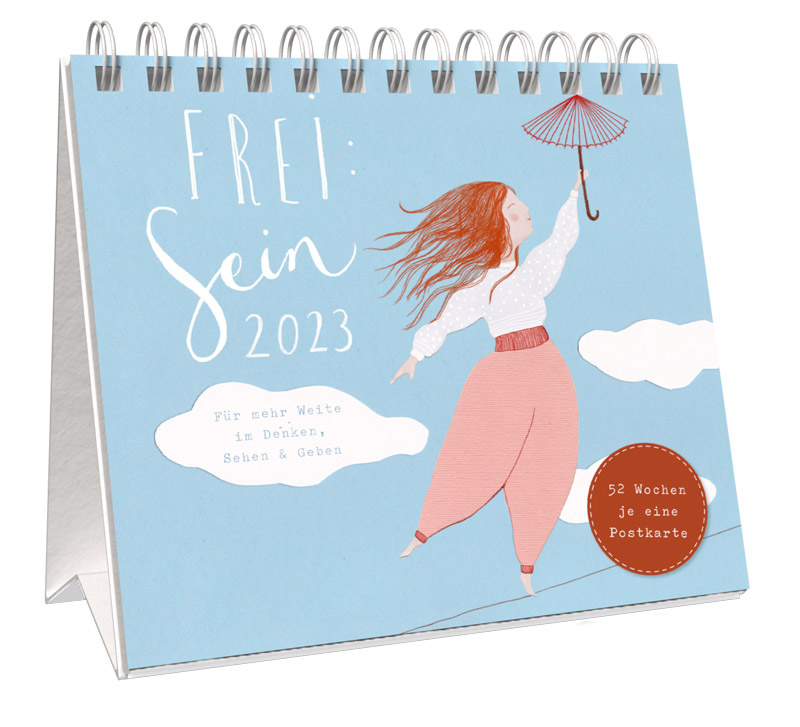 Frei:Sein 2023 - Postkartenkalender mit Aufsteller|Für mehr Weite im Denken, Sehen & Geben