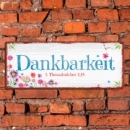 Metallschild Dankbarkeit.... 34,5x14cm Stabiles Blech mit Aufhängung