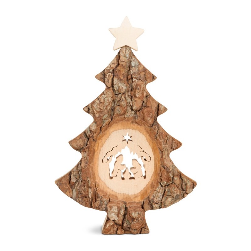 Weihnachtsbaum mit Krippenmotiv - gesägt