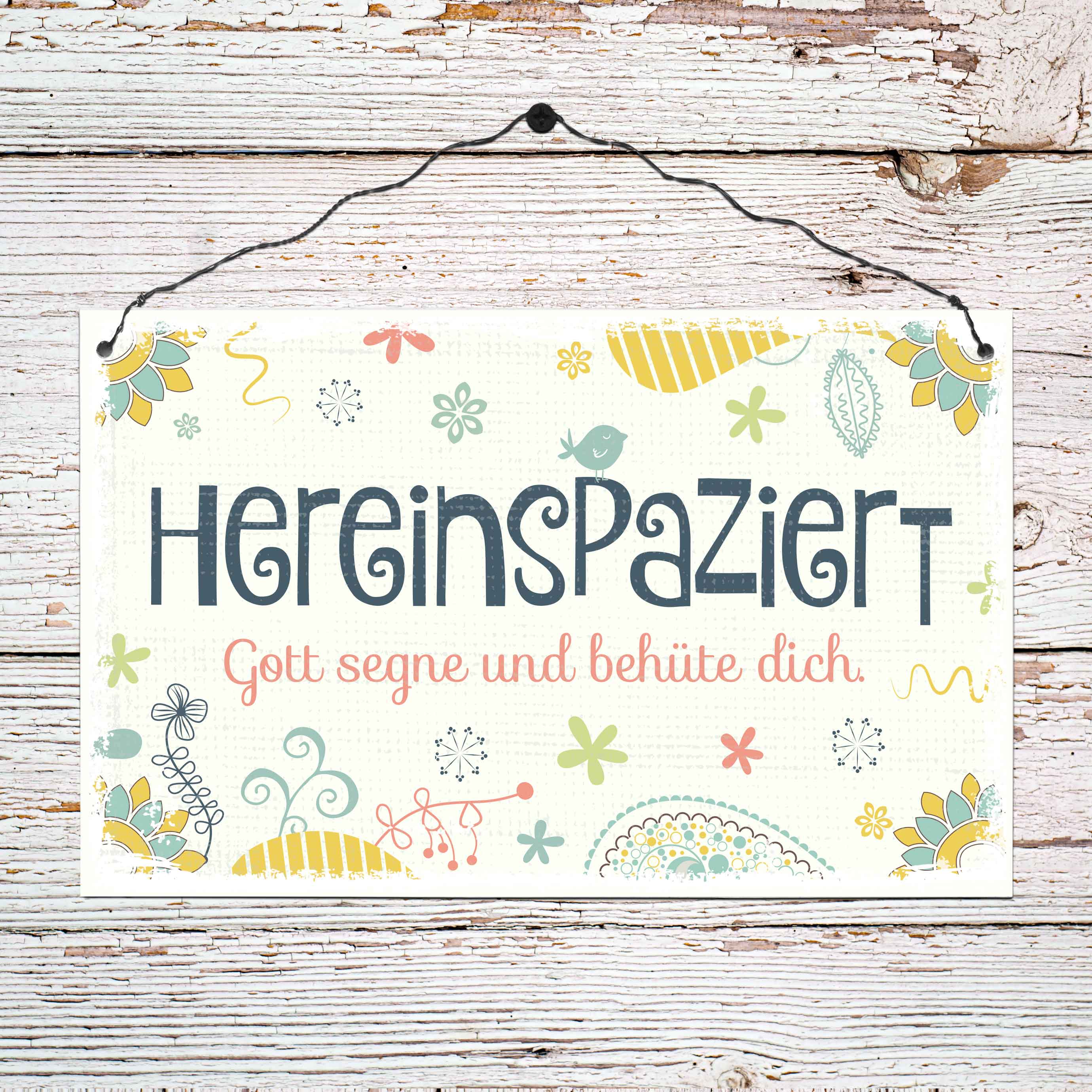 Holzschild Hereinspaziert
