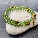 Armband Anita mit Kreuz (Geschliffene Kristallperlen)