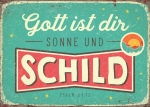 Gott ist die Sonne und Schild (Postkarte)