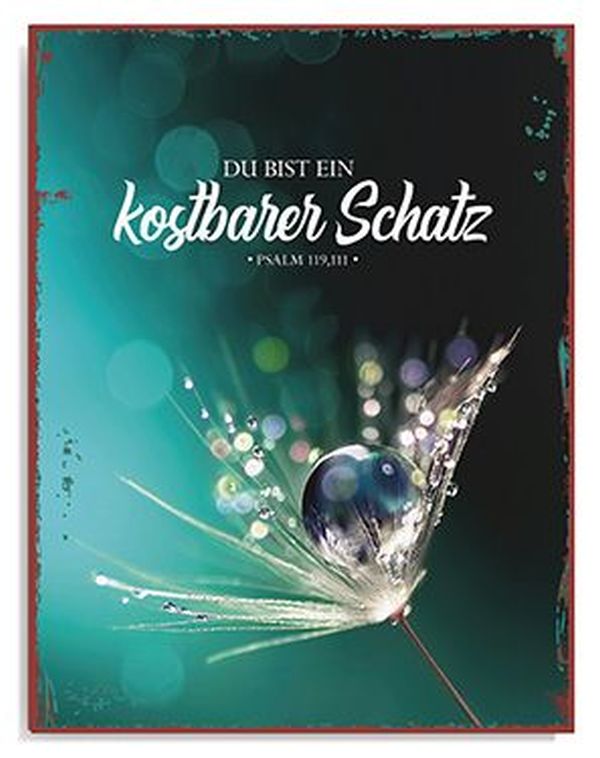Metallschild groß - Du bist ein kostbarer Schatz