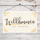 Holzschild groß - Willkommen