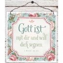Gott ist mit dir (Holzschild)|13 x 13 cm