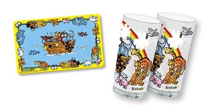 Arche Noah Gläser-Set und Brettchen|zum Sonderpreis