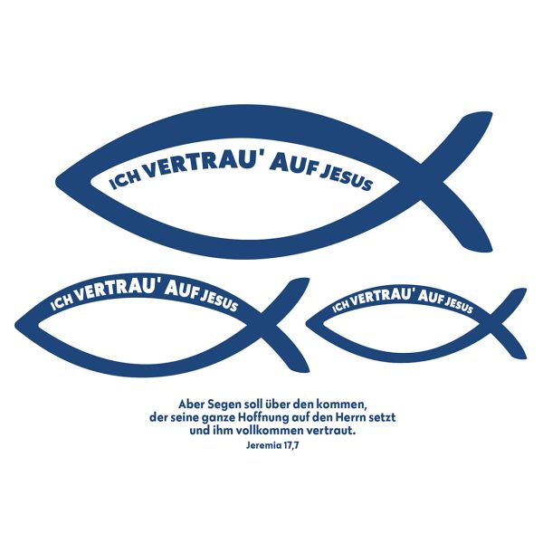 Autoaufkleber: Fische - Ich vertrau auf Jesus