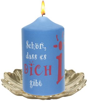 Kerze  ` Schön, dass es dich gibt ` 