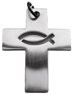 Kette Kreuz mit Ichthys Fisch