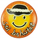 Speckstein-Magnet: Sei behütet - orange