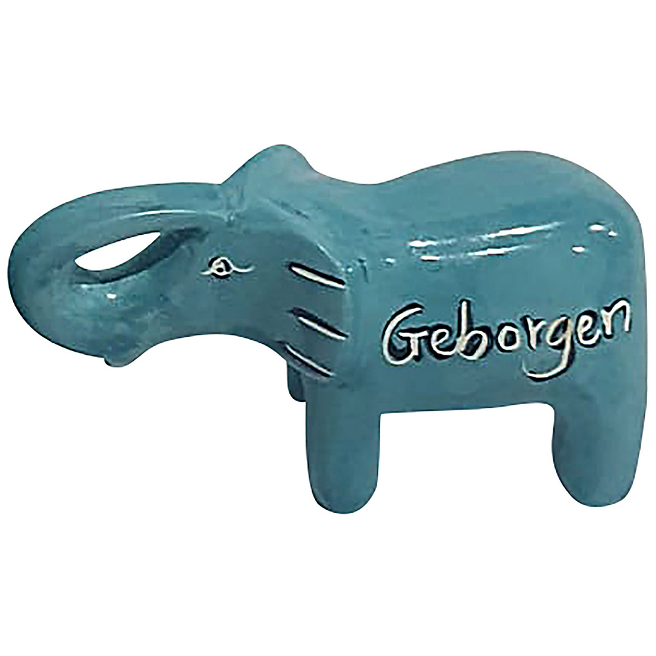 Segens-Elefanten, Speckstein - Türkis "Geborgen"
