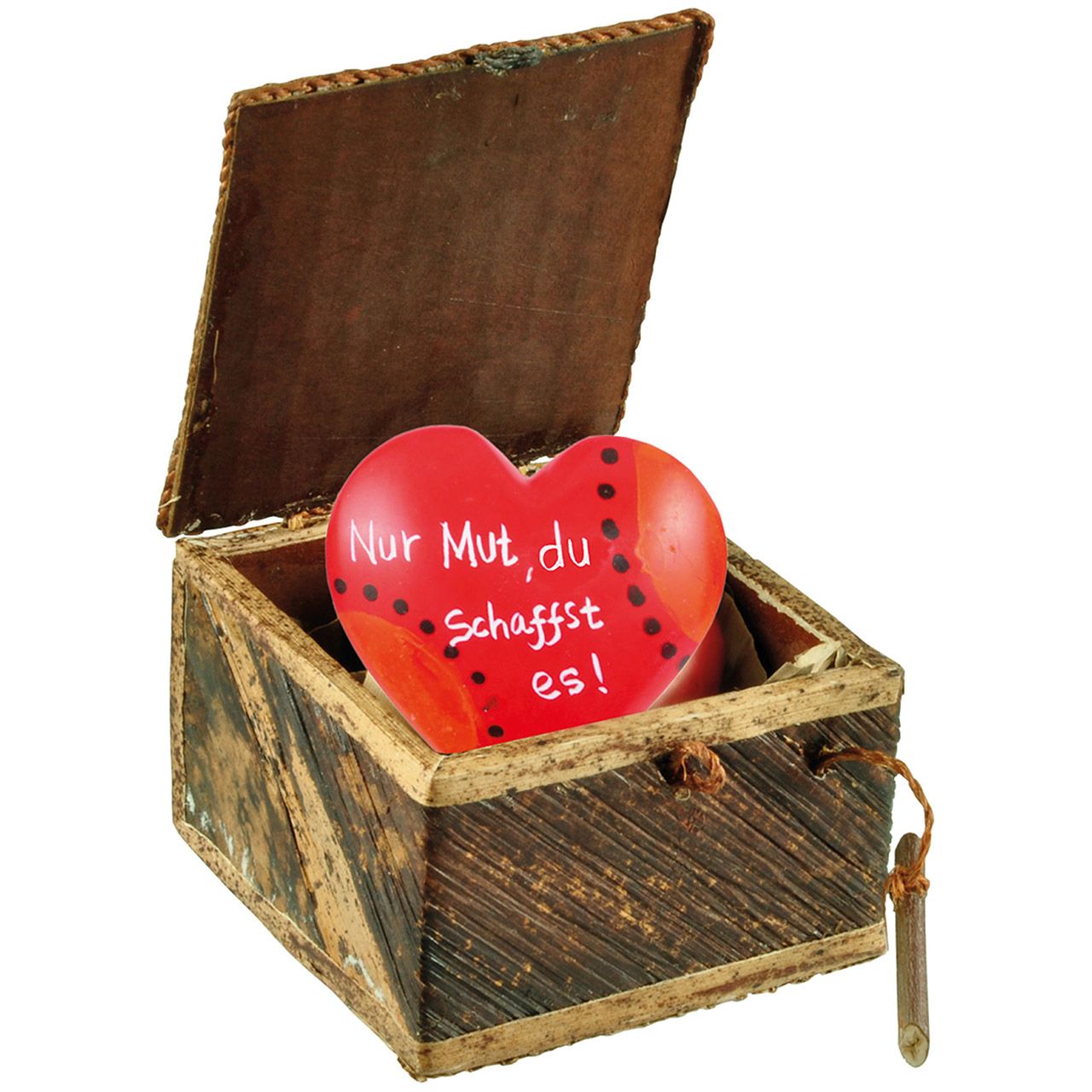 Geschenk-Box mit Herz  - Nur Mut, du schaffst es!