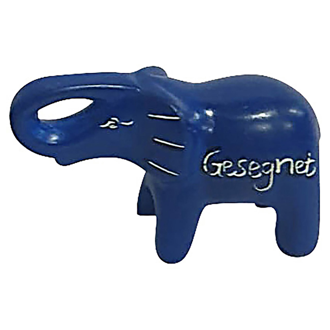 Segens-Elefanten, Speckstein - Blau "Gesegnet"