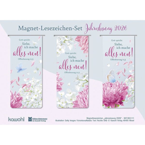 Jahreslosung 2026 - Magnet-Lesezeichen-Set Grafik