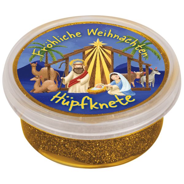 Springknete: Fröhliche Weihnachten (Krippe) - mit Glitzer