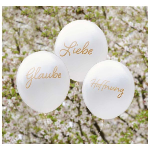Luftballons Glaube Liebe Hoffnung 12er Pack