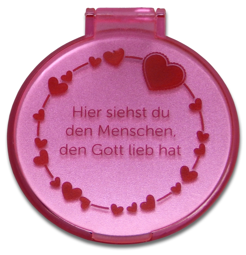 Taschenspiegel Herzen - rosa