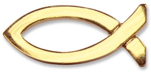 Metall-Anstecker Fisch - goldfarben