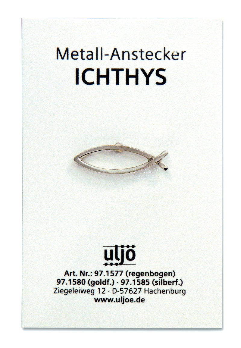 Metall-Anstecker Fisch - silberfarben