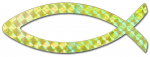 Aufkleber Fisch Magnetfolie (gold)