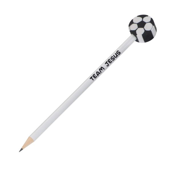 Holzbleistift mit Radierer Fußball