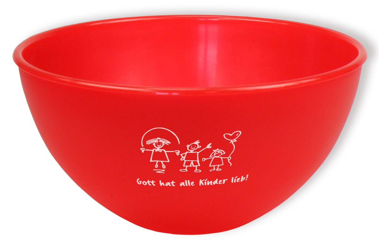 Müslischale Gott hat alle Kinder lieb - rot
