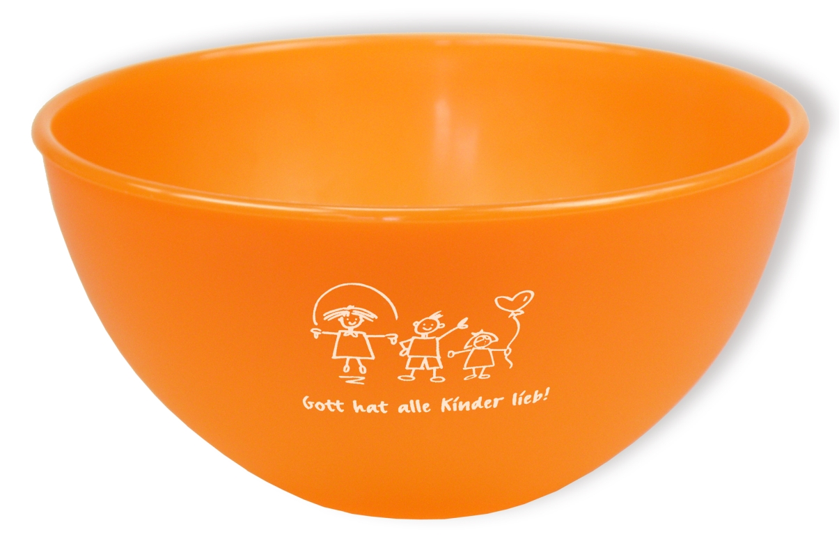 Müslischale Gott hat alle Kinder lieb - orange