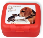 Frühstücksbox Ein Freund liebt allezeit - rot