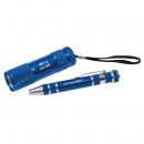 Multifunktionswerkzeug und LED-Taschenlampe - blau