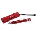 Multifunktionswerkzeug und LED-Taschenlampe - rot