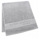 Dusch- und Badetuch Du bist wertvoll - grau