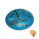 Alpha - Omega - Taube - Regenbogen - Handschmeichler (blau)