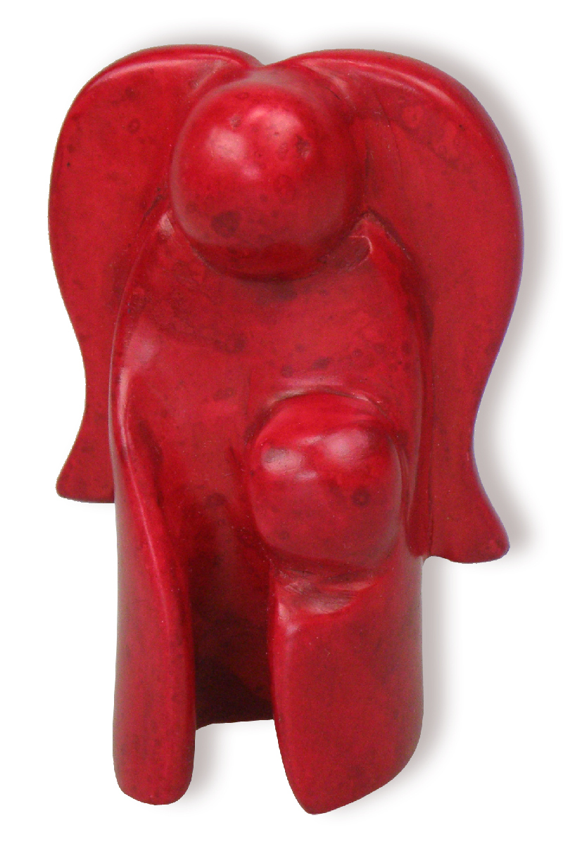 Figur Schutzengel Sei behütet - rot