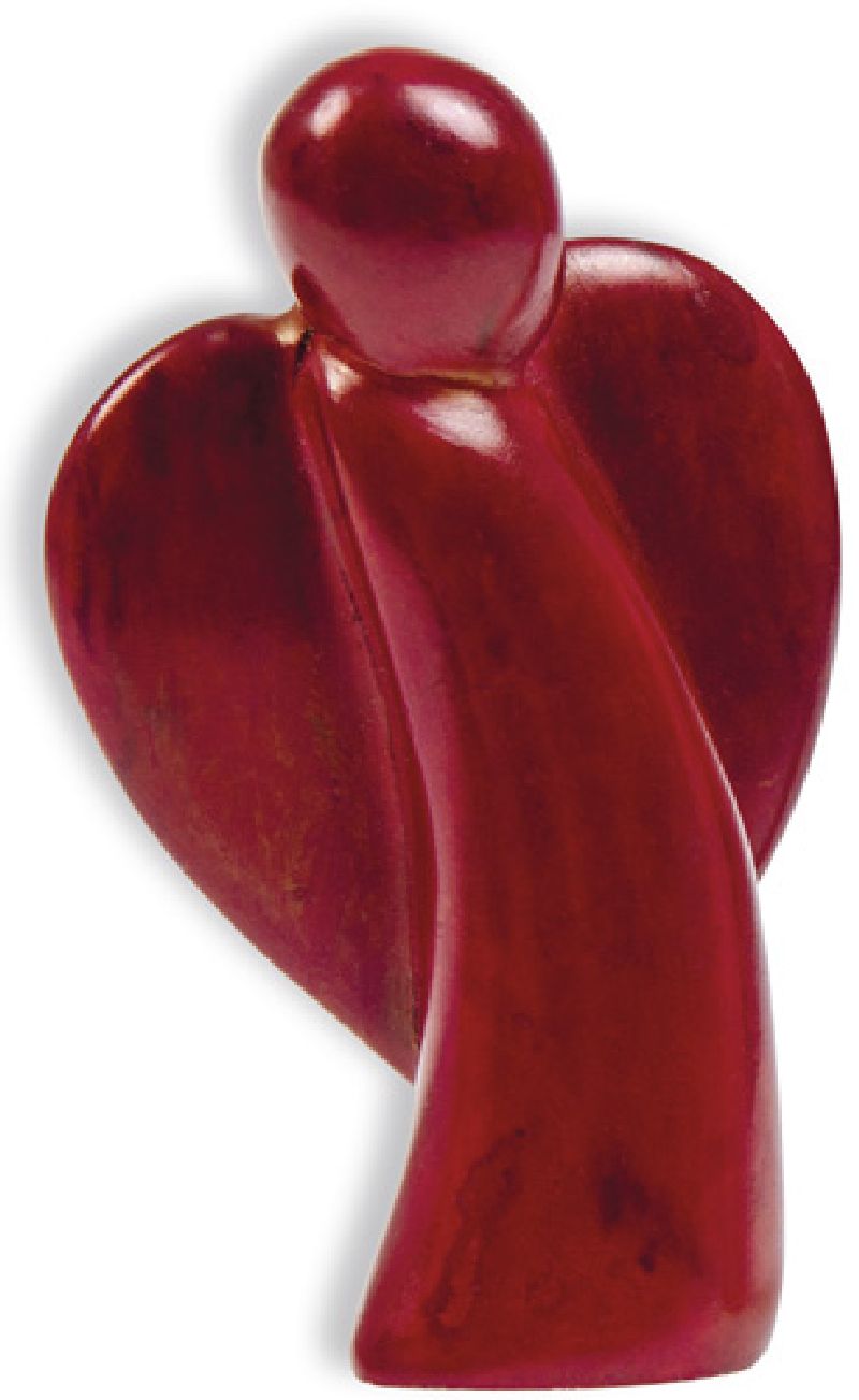 Schutzengel begleitend - Speckstein rot