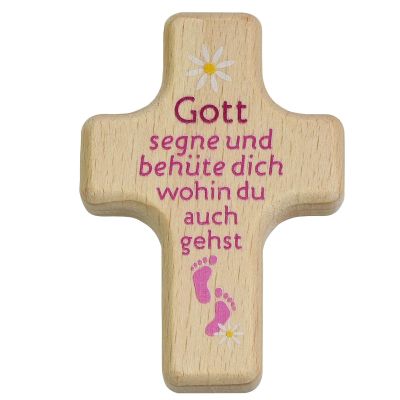 Handkreuz Gott segne und behüte dich - pink