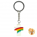 Kreuz - Schlüsselanhänger (Regenbogen)