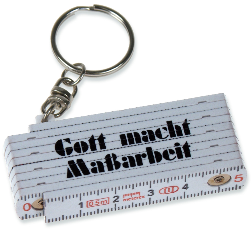 Schlüsselanhänger Mini-Zollstock 50 cm - weiß