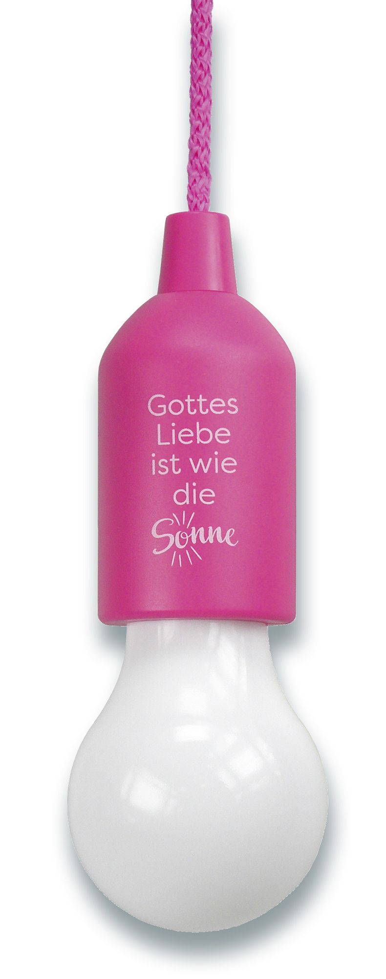 LED-Lampe Gottes Liebe ist wie die Sonne - pink