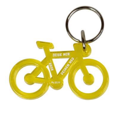 Schlüsselanhänger Fahrrad - gelb