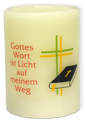 LED-Echtwachskerze Gottes Wort ist Licht