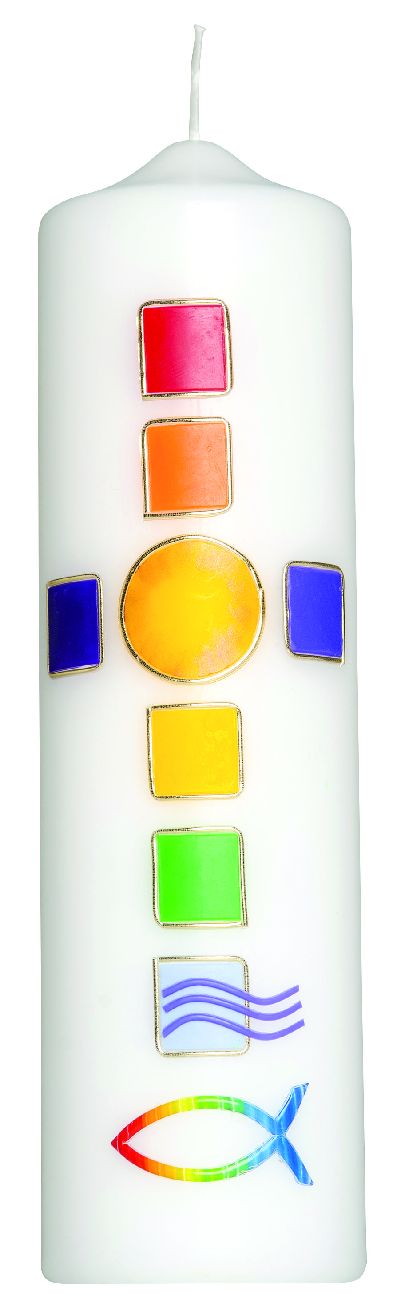 Kerze Mosaik-Kreuz